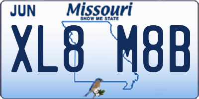 MO license plate XL8M8B