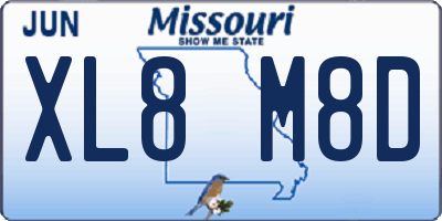 MO license plate XL8M8D