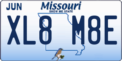 MO license plate XL8M8E