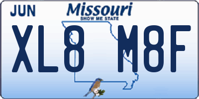 MO license plate XL8M8F