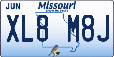 MO license plate XL8M8J