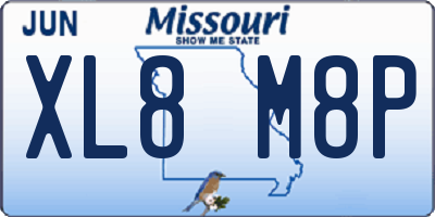 MO license plate XL8M8P