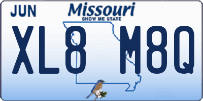 MO license plate XL8M8Q