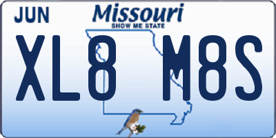 MO license plate XL8M8S