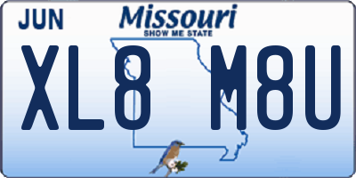 MO license plate XL8M8U