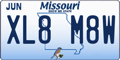 MO license plate XL8M8W