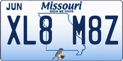 MO license plate XL8M8Z
