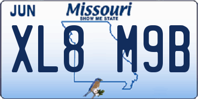 MO license plate XL8M9B