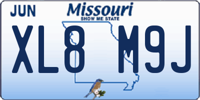 MO license plate XL8M9J