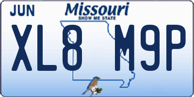 MO license plate XL8M9P