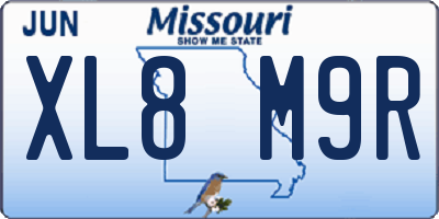 MO license plate XL8M9R