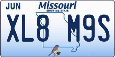 MO license plate XL8M9S