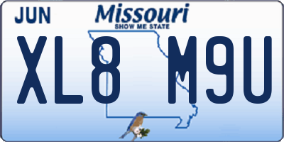 MO license plate XL8M9U