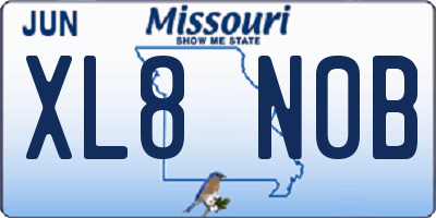 MO license plate XL8N0B