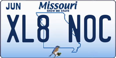 MO license plate XL8N0C