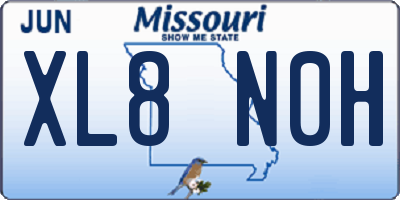 MO license plate XL8N0H