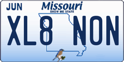 MO license plate XL8N0N
