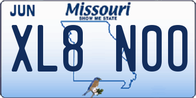 MO license plate XL8N0O