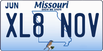 MO license plate XL8N0V