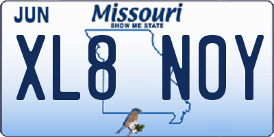 MO license plate XL8N0Y