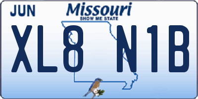 MO license plate XL8N1B