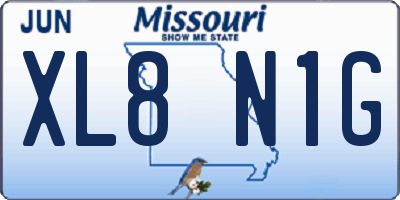 MO license plate XL8N1G