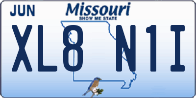 MO license plate XL8N1I