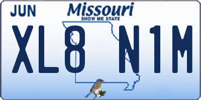 MO license plate XL8N1M