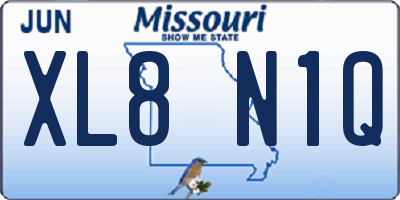 MO license plate XL8N1Q
