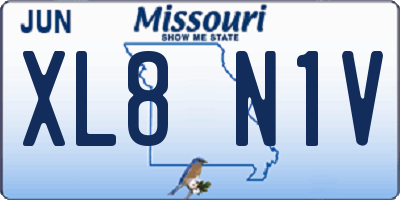 MO license plate XL8N1V