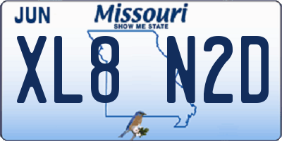 MO license plate XL8N2D