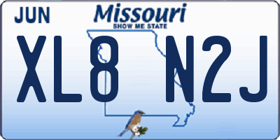 MO license plate XL8N2J