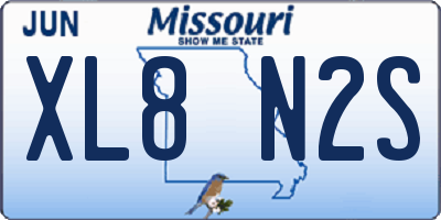 MO license plate XL8N2S