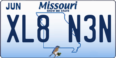 MO license plate XL8N3N