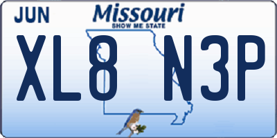MO license plate XL8N3P