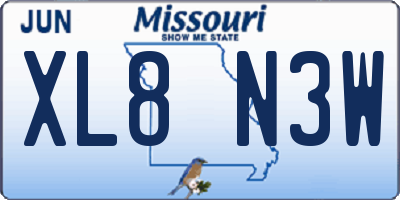 MO license plate XL8N3W