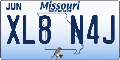 MO license plate XL8N4J