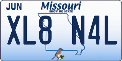 MO license plate XL8N4L