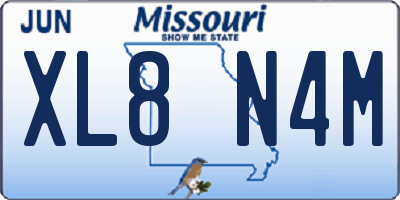 MO license plate XL8N4M