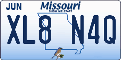 MO license plate XL8N4Q