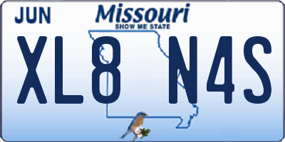 MO license plate XL8N4S