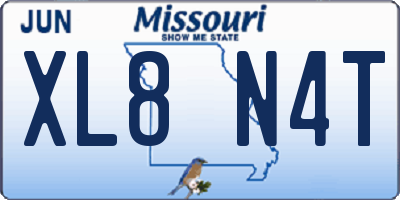 MO license plate XL8N4T