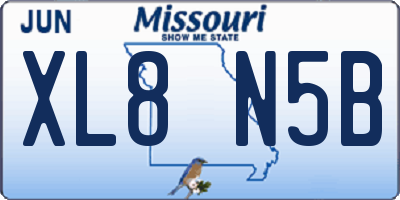 MO license plate XL8N5B