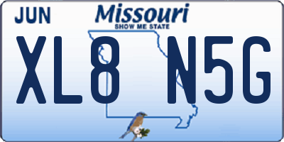 MO license plate XL8N5G
