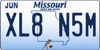 MO license plate XL8N5M