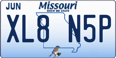 MO license plate XL8N5P