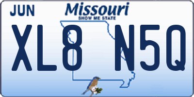 MO license plate XL8N5Q