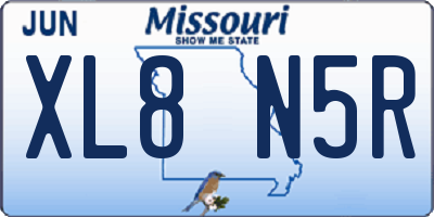 MO license plate XL8N5R