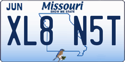 MO license plate XL8N5T