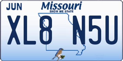 MO license plate XL8N5U